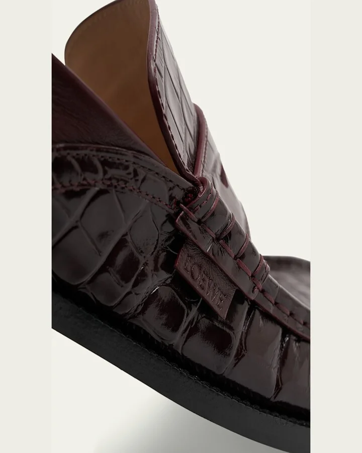 Campo Croco Fold Penny Loafers - Image 9