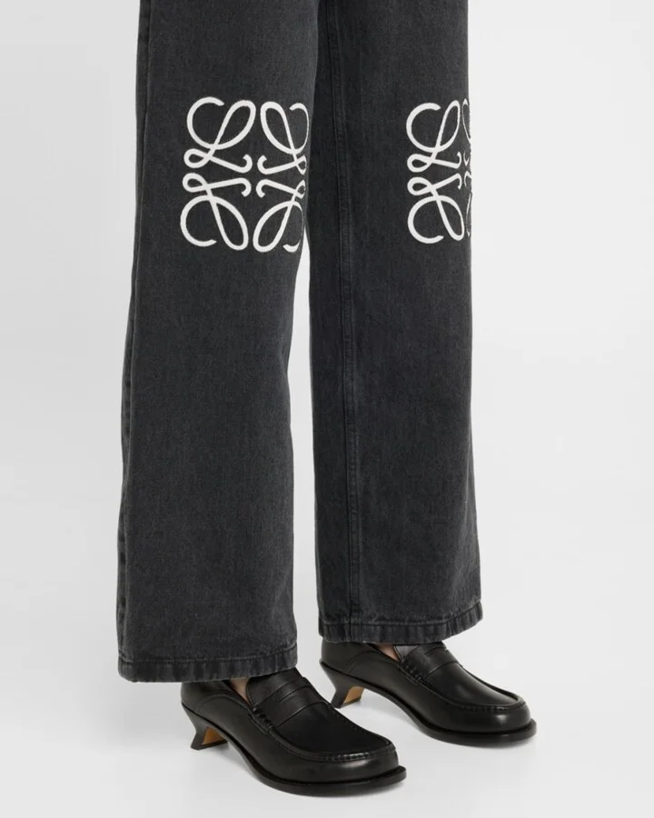 Campo Leather Kitten Penny Loafers - Image 2