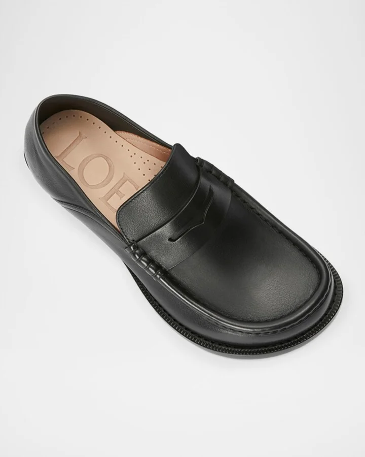 Campo Leather Kitten Penny Loafers - Image 8