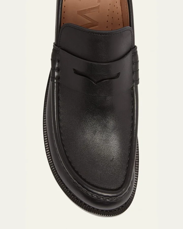 Campo Leather Kitten Penny Loafers - Image 2