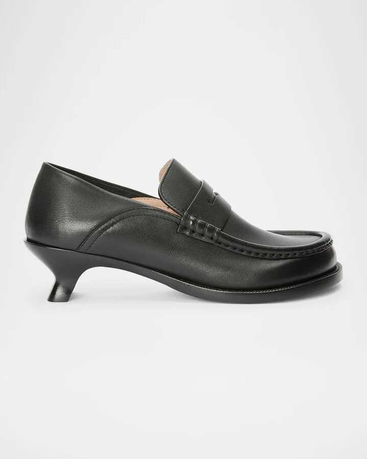 Campo Leather Kitten Penny Loafers