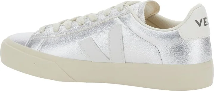 'campo' Metallic Low Top Sneakers With Logo Detail On The Side And Logo Lettering On The Heel In Leather Unisex - Image 3