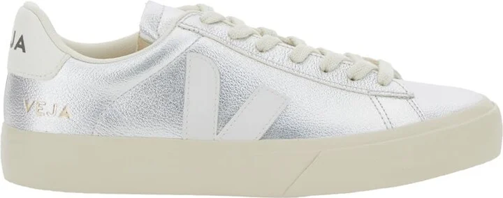 'campo' Metallic Low Top Sneakers With Logo Detail On The Side And Logo Lettering On The Heel In Leather Unisex