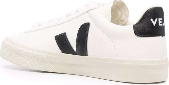 'campo' White And Black Low Top Sneakers In Vegan Leather Unisex - Image 3