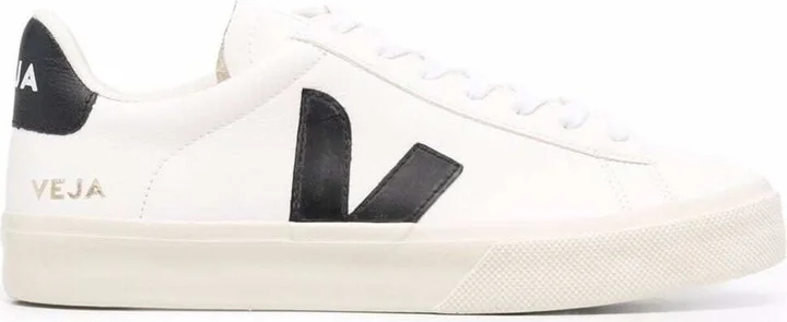 'campo' White And Black Low Top Sneakers In Vegan Leather Unisex