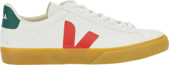 'campo' White Low Top Sneakers With Logo Detail In Leather Man