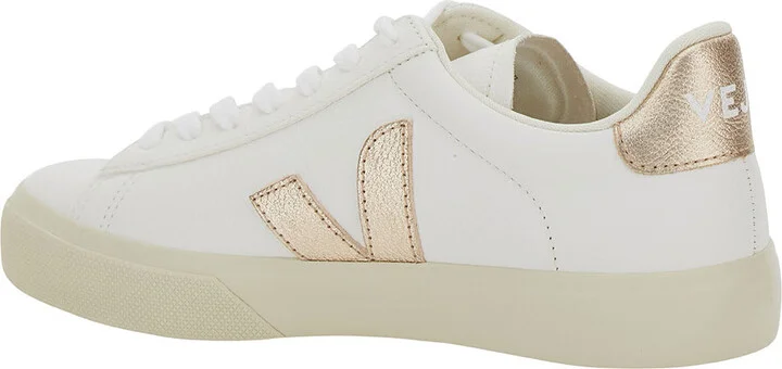 'campo' White Low Top Sneakers With Metallic Logo In Leather Woman - Image 3