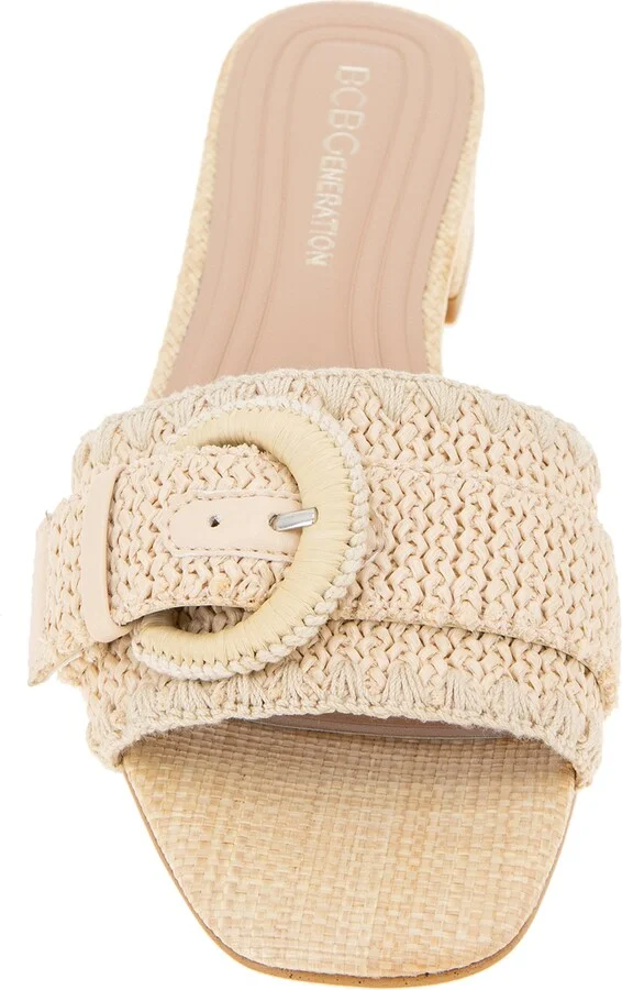 Camri Buckled Raffia Slide Sandal - Image 4