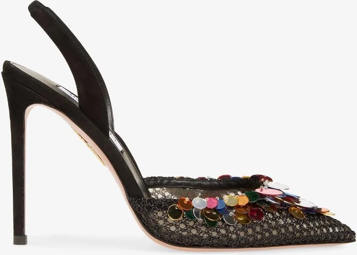 Can Can 105 Paillettes-Embellished Mesh Pumps