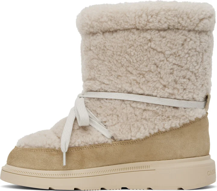 Canada Goose Beige Demma Shearling Puffer Boots - Image 3