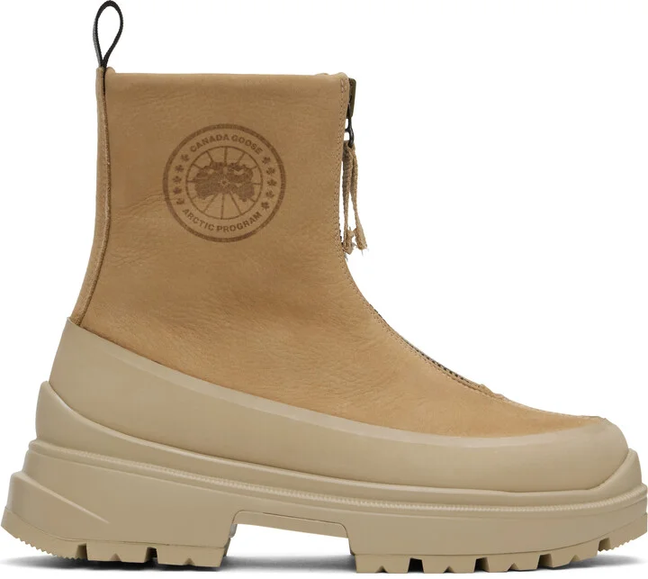 Canada Goose Tan Kya Zip-Up Boots