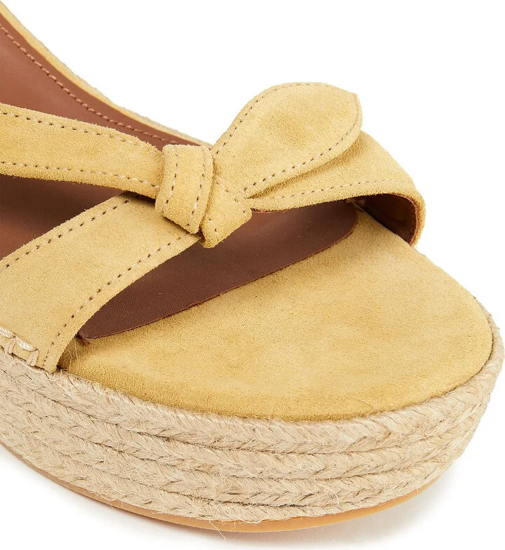 Candella knotted suede espadrille wedge sandals - Image 4