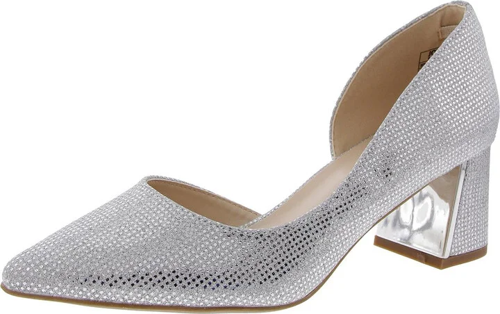 Candor Womens Glitter Textured D'Orsay Heels