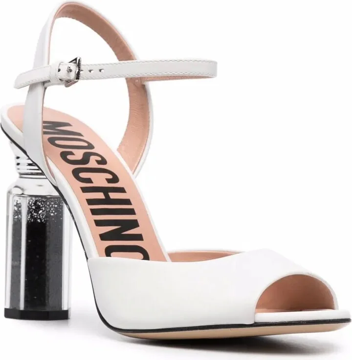 Canister Heel Leather Sandals - Image 2