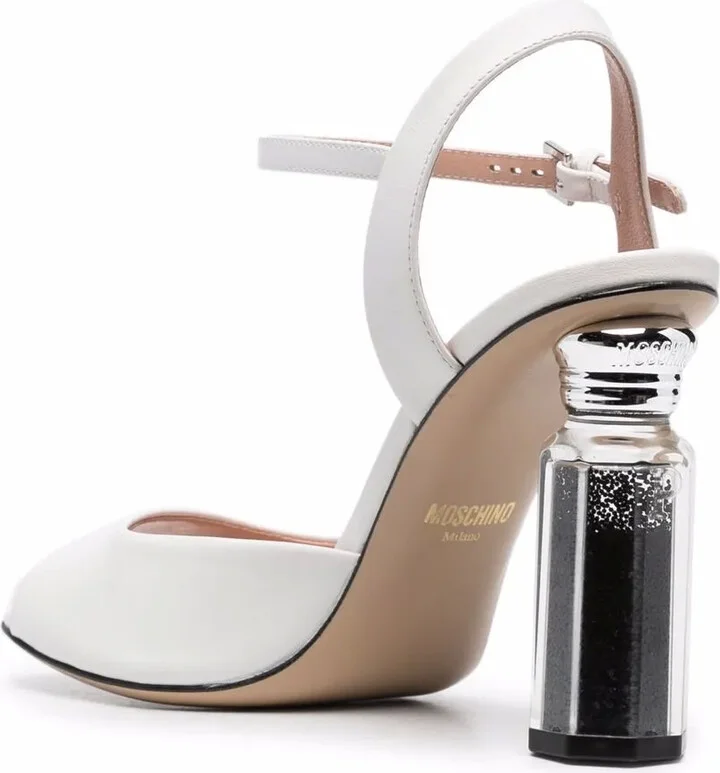 Canister Heel Leather Sandals - Image 3