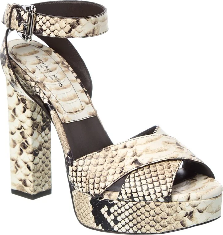 Cannon Runway Python-Embossed Leather Platform Sandal