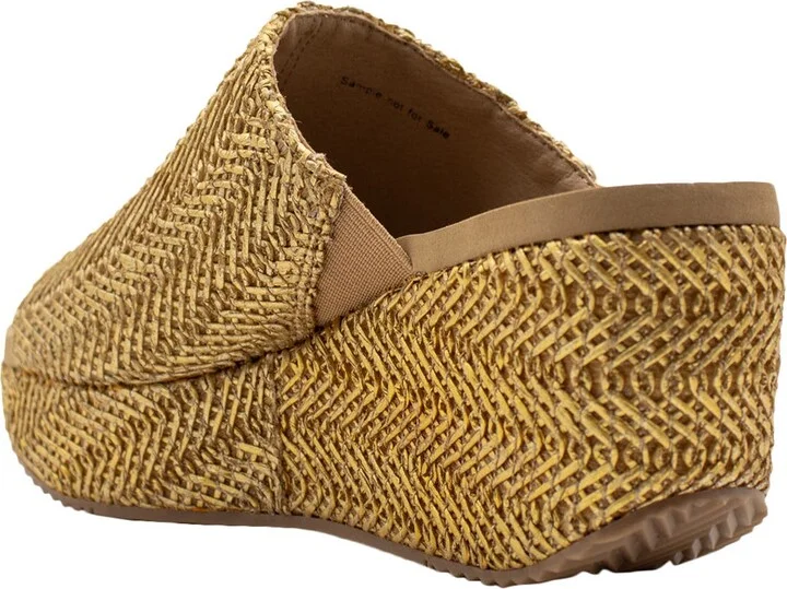 Canteen Water Resistant Raffia Wedge Platform Sandal - Image 2