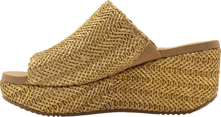 Canteen Water Resistant Raffia Wedge Platform Sandal - Image 8