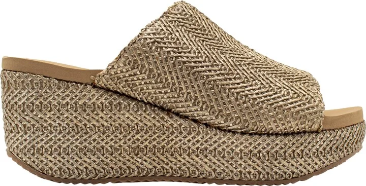 Canteen Water Resistant Raffia Wedge Platform Sandal - Image 11