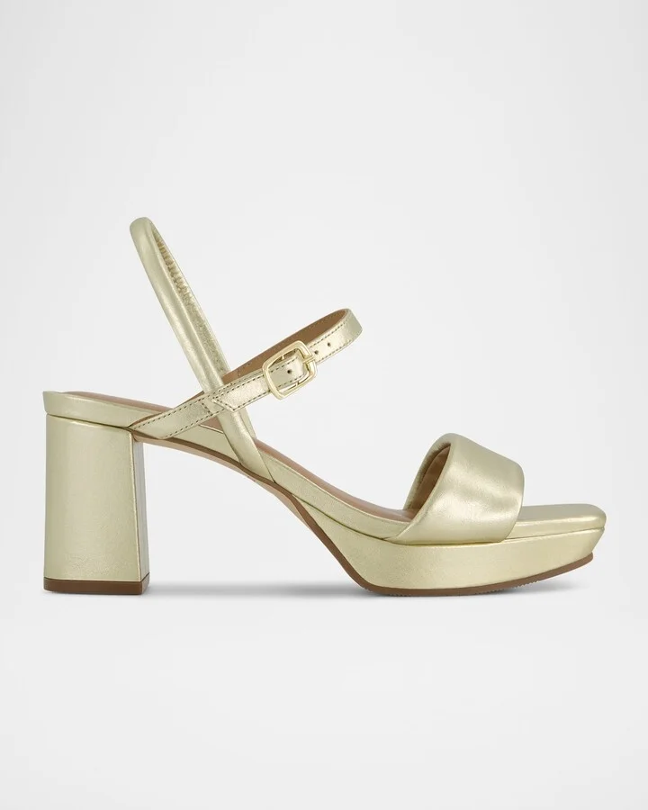 Canto Metallic Leather Platform Sandals
