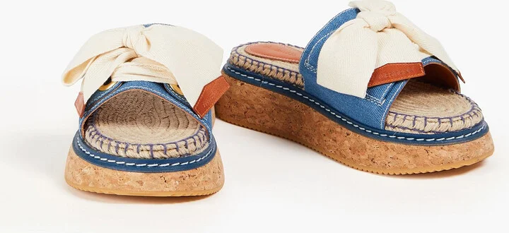 Canvas and denim espadrille slides - Image 2