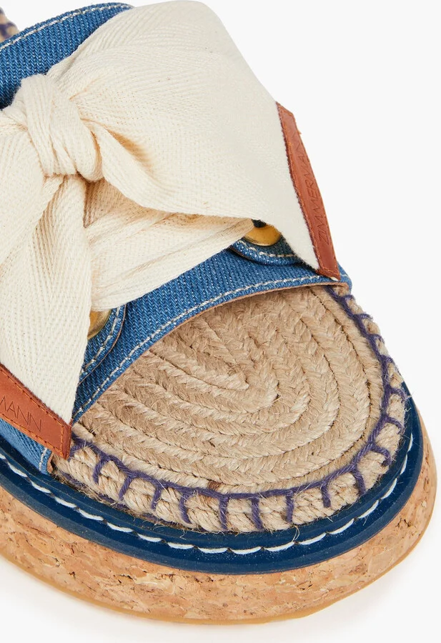 Canvas and denim espadrille slides - Image 4