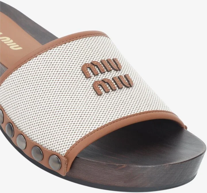 Canvas and Leather Clogs - Image 3