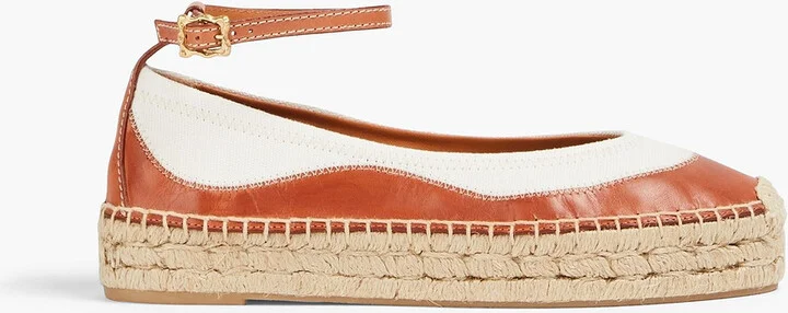 Canvas and leather espadrilles