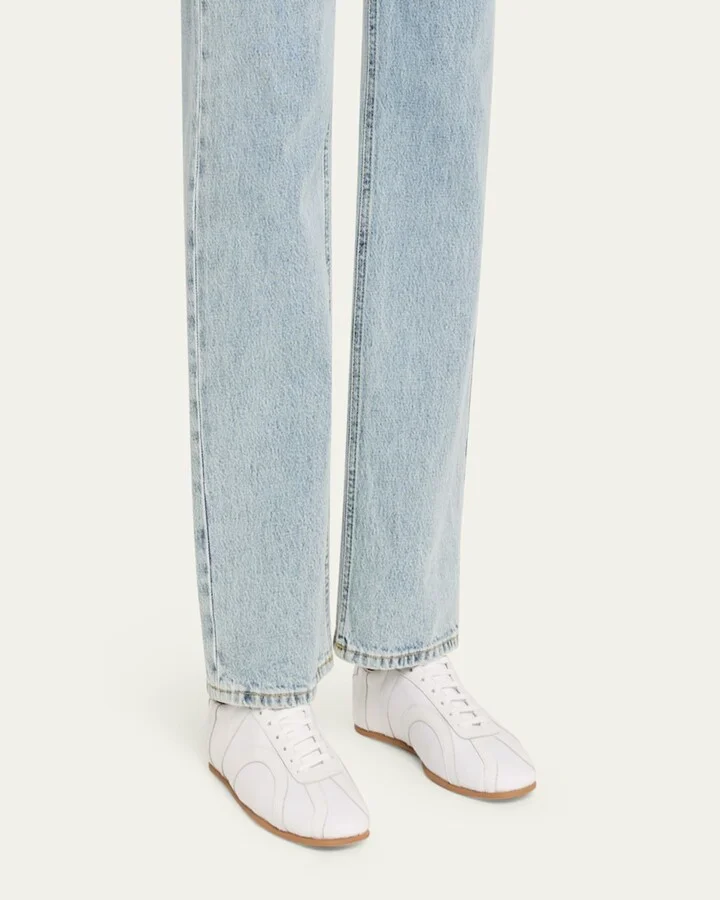 Canvas and Leather Low-Top Sneakers - Image 5