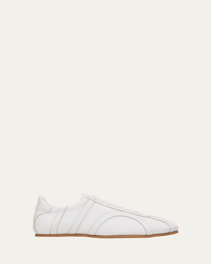 Canvas and Leather Low-Top Sneakers