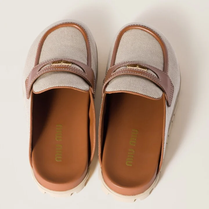 Canvas and leather mules - Image 3