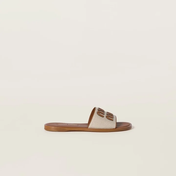 Canvas and leather slides - Image 2