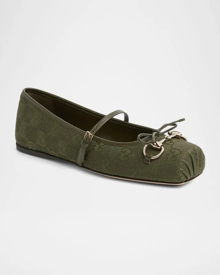 Canvas GG Horsebit Ballerina Flats - Image 3