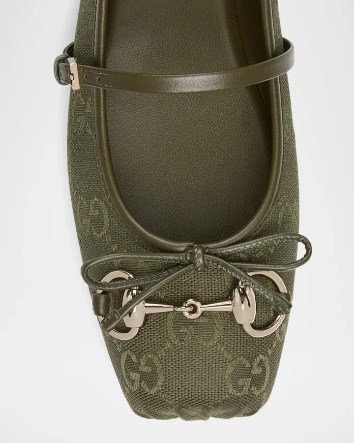 Canvas GG Horsebit Ballerina Flats - Image 4