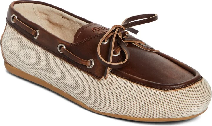 Canvas & Leather Boat Shoe