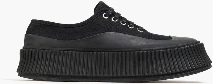 Canvas platform sneakers