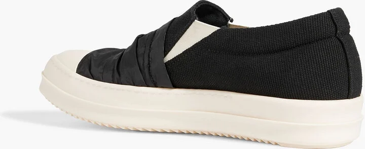 Canvas, shell and leather slip-on sneakers - Image 3