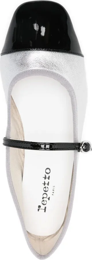 Cap-Toe Ankle-Strap Ballet Flats - Image 4