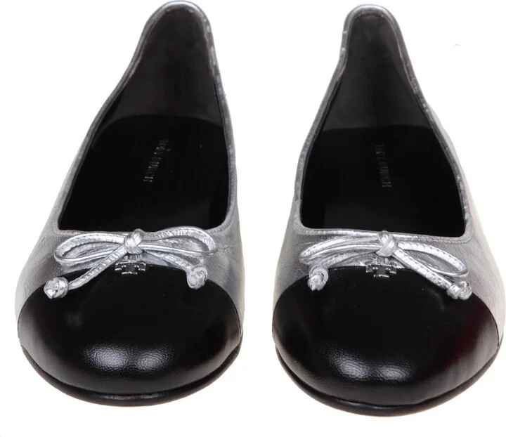 Cap-toe Ballerina In Metallic Leather - Image 3