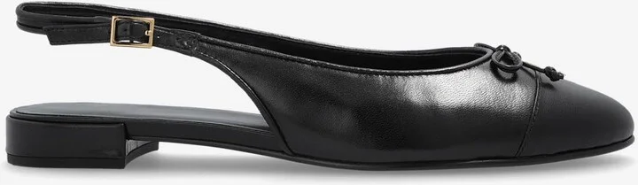Cap-Toe Leather Slingback Flats