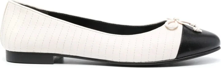 Cap-Toe Quilted Ballerina Shoes