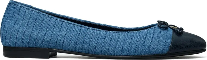 Cap-Toe Quilted Ballerina Shoes