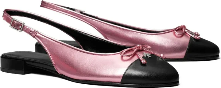 Cap-Toe Slingback Ballet Flats - Image 2