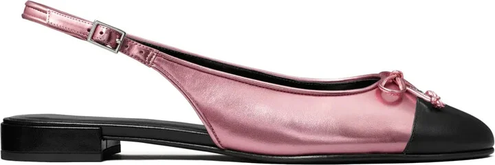Cap-Toe Slingback Ballet Flats