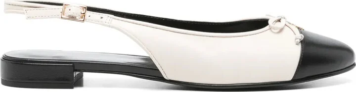 Cap-Toe Slingback Ballet Flats