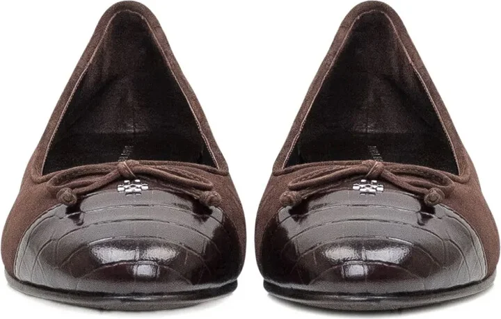 Cap-Toe Suede Ballet Flats - Image 2