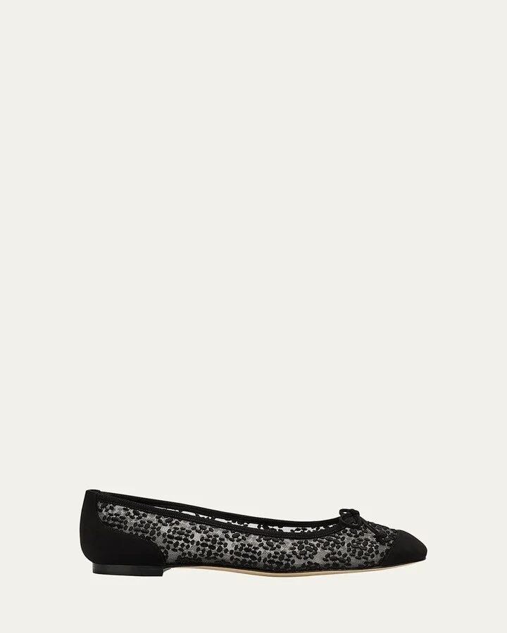 Capbal Lace Cap-Toe Ballerina Flats