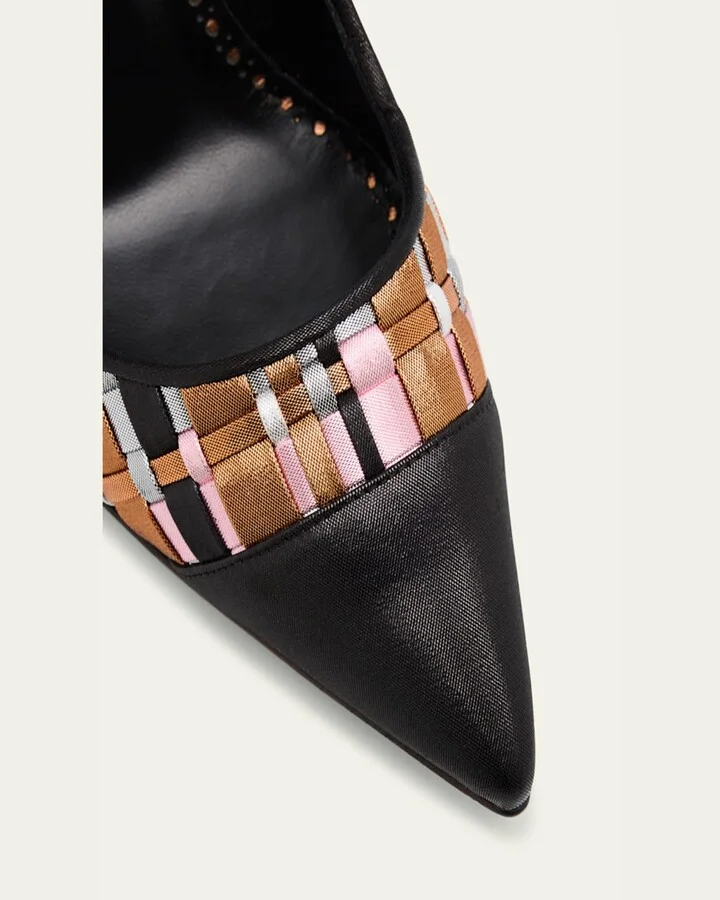 Capcour Basketweave Cap-Toe Pumps - Image 2