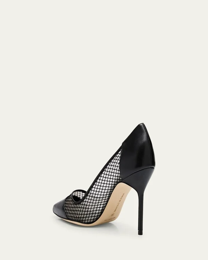 Capcour Net Leather Cap-Toe Pumps - Image 2