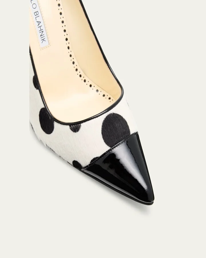 Capcour Polka Dot Mixed-Media Pumps - Image 5